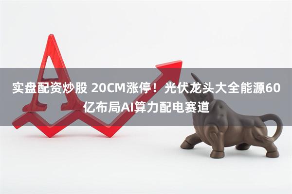 实盘配资炒股 20CM涨停！光伏龙头大全能源60亿布局AI算力配电赛道